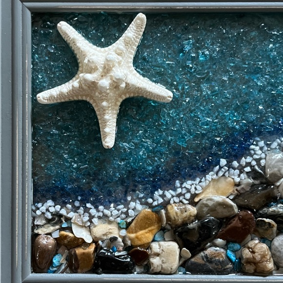Beach Themed Framed 3D Art with Starfish - Picture 2 of 6